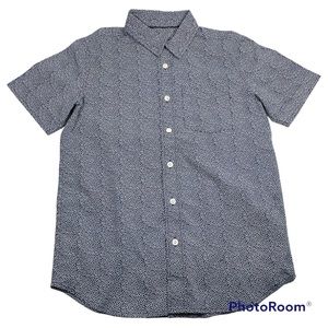 NWOT Aeropostale Navy Blue With Tiny Circle Print Woven Shirt Size 10